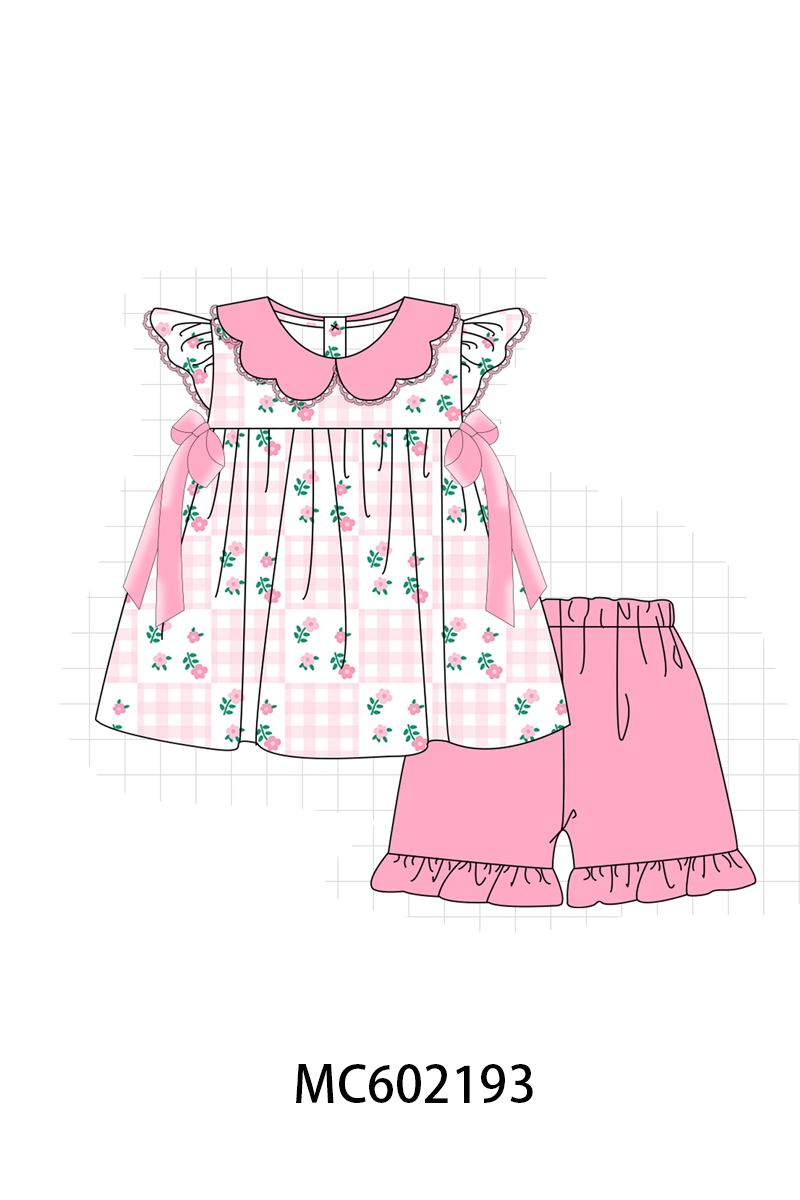 PO81 Pink floral print gingham ruffle collection - closing 2/16 - ETA July
