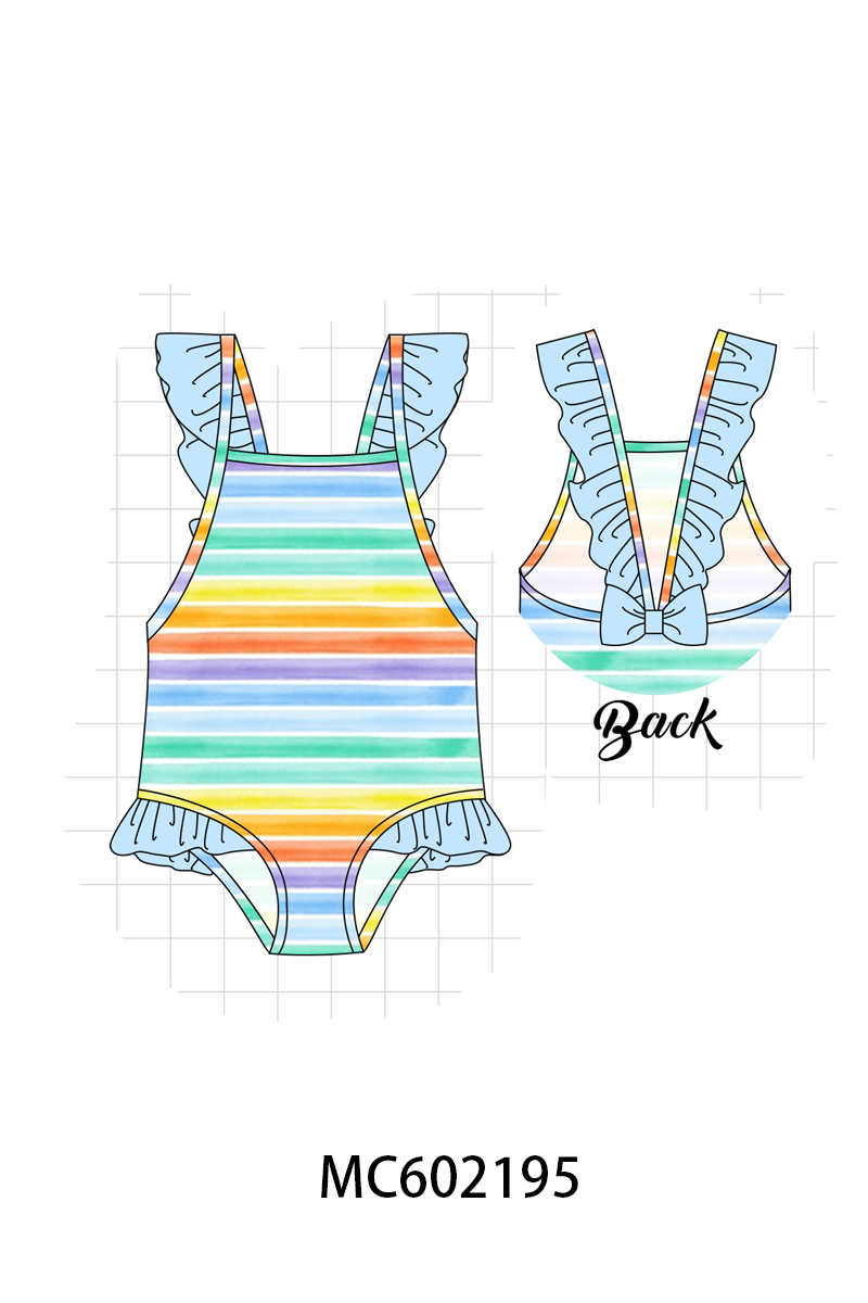 PO81 Watercolor rainbow stripe swimsuit collection - closing 2/16 - ETA July