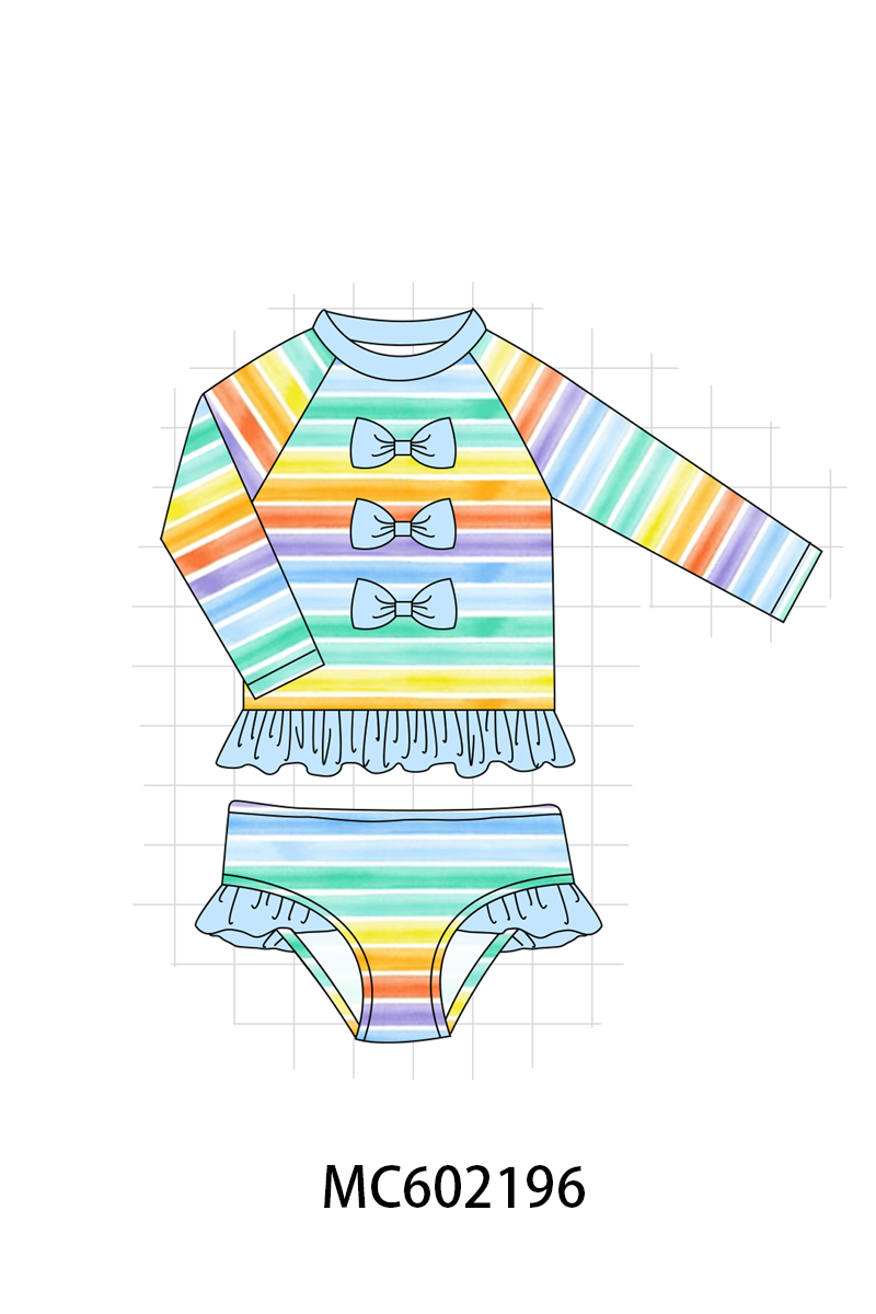 PO81 Watercolor rainbow stripe swimsuit collection - closing 2/16 - ETA July