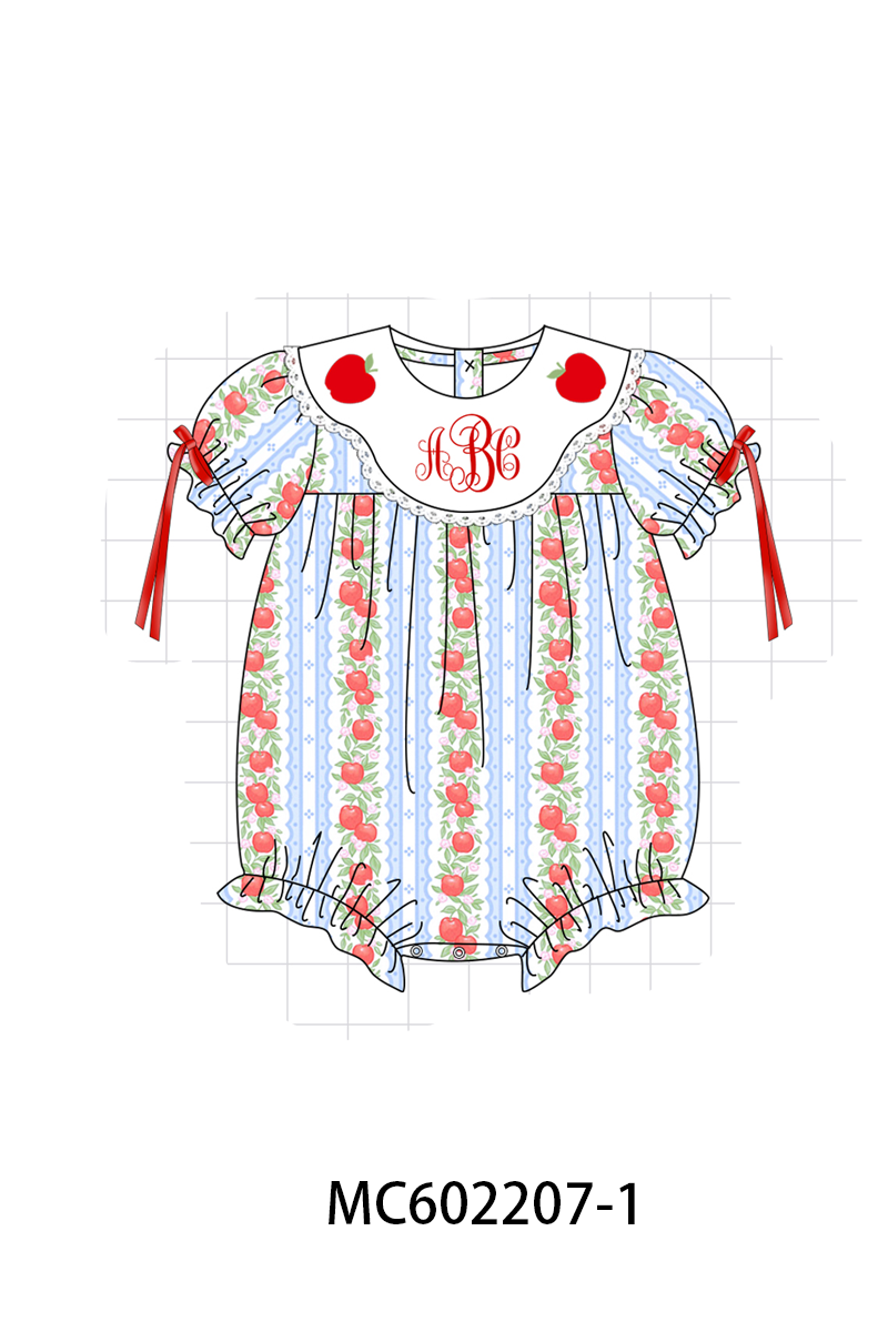 PO81 Red back to school apple monogram embroidery print collection - closing 2/16 - ETA July