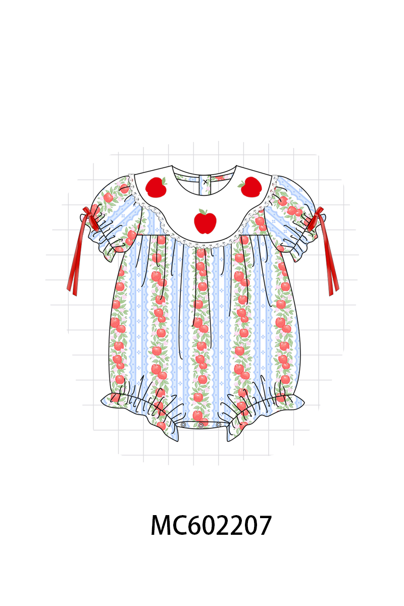 PO81 Red back to school apple embroidery print collection - closing 2/16 - ETA July