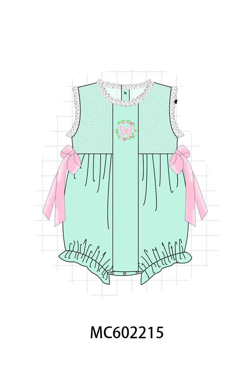 PO81 Green wreath butterfly smocked lace collection - closing 2/16 - ETA July
