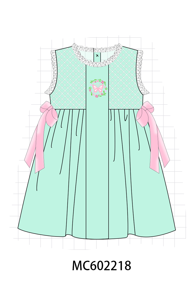 PO81 Green wreath butterfly smocked lace collection - closing 2/16 - ETA July