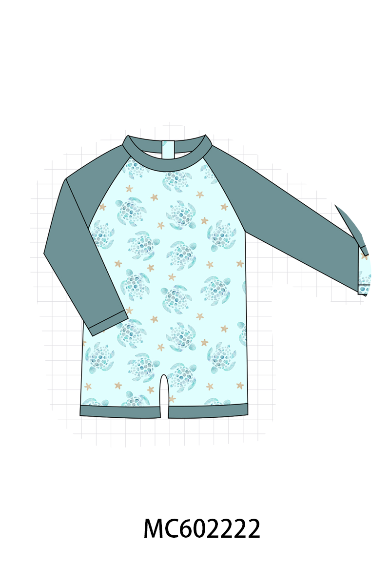 PO81 Teal turtle print swimsuit collection - closing 2/16 - ETA July