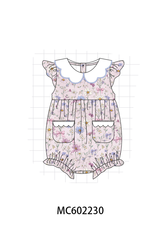 PO81 Purple garden floral print ruffle collection - closing 2/16 - ETA July