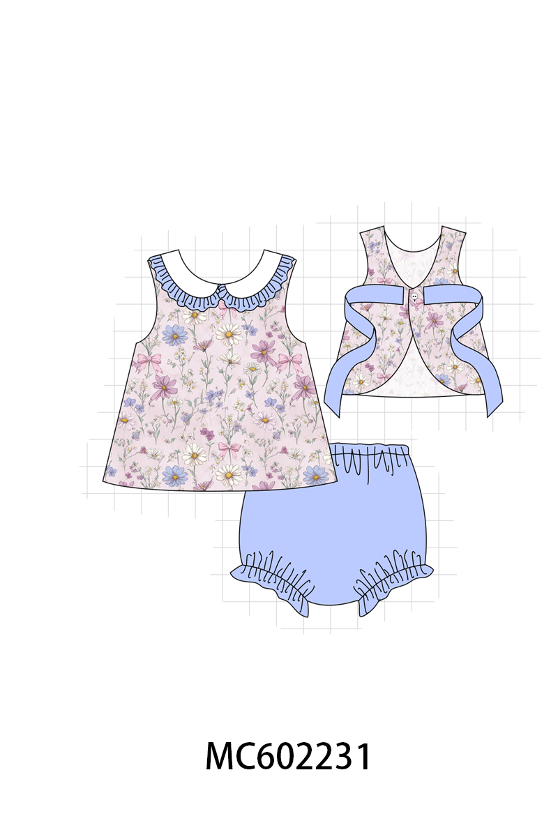 PO81 Purple garden floral print ruffle collection - closing 2/16 - ETA July