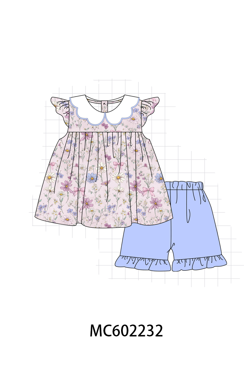 PO81 Purple garden floral print ruffle collection - closing 2/16 - ETA July