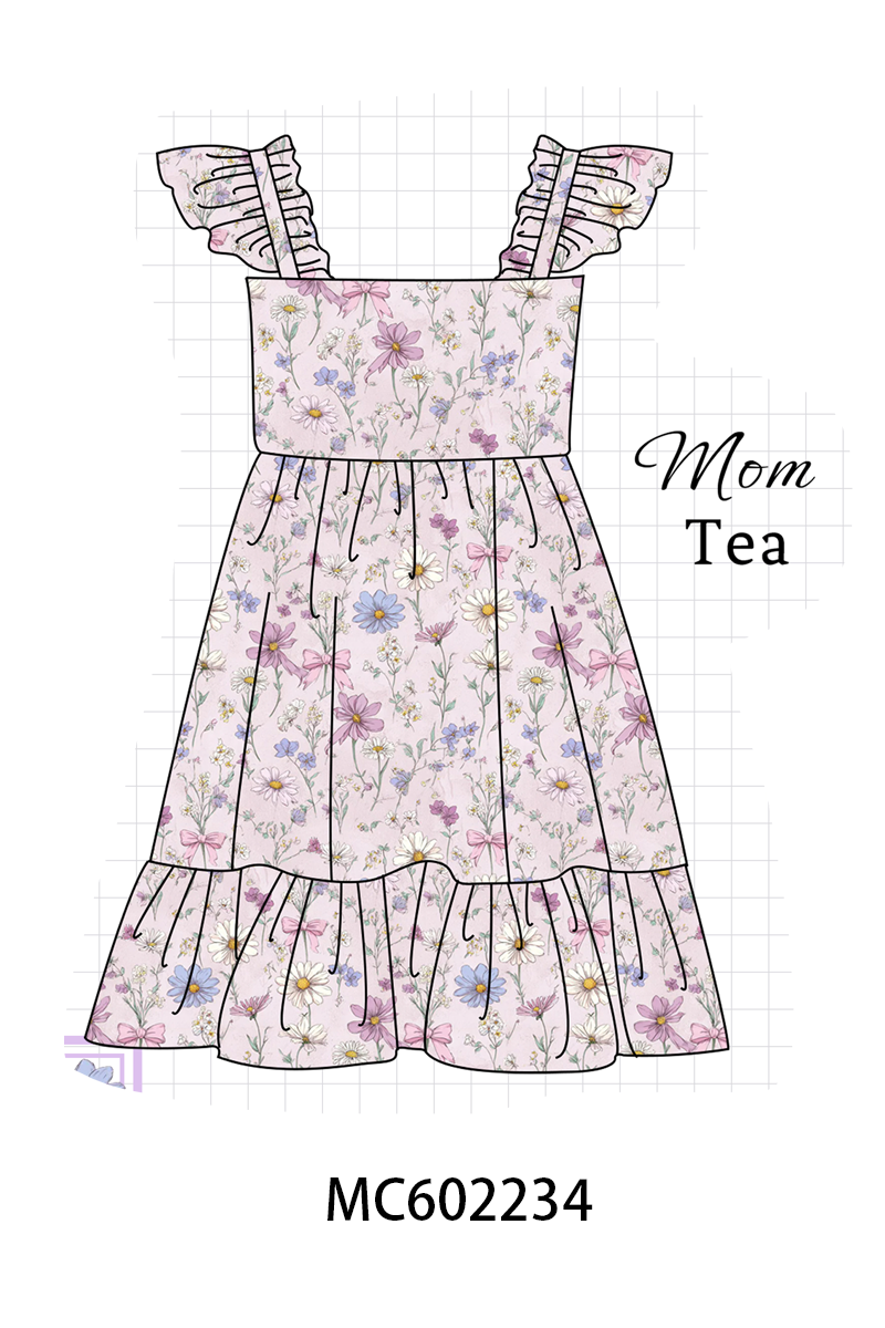 PO81 Purple garden floral print ruffle collection - closing 2/16 - ETA July