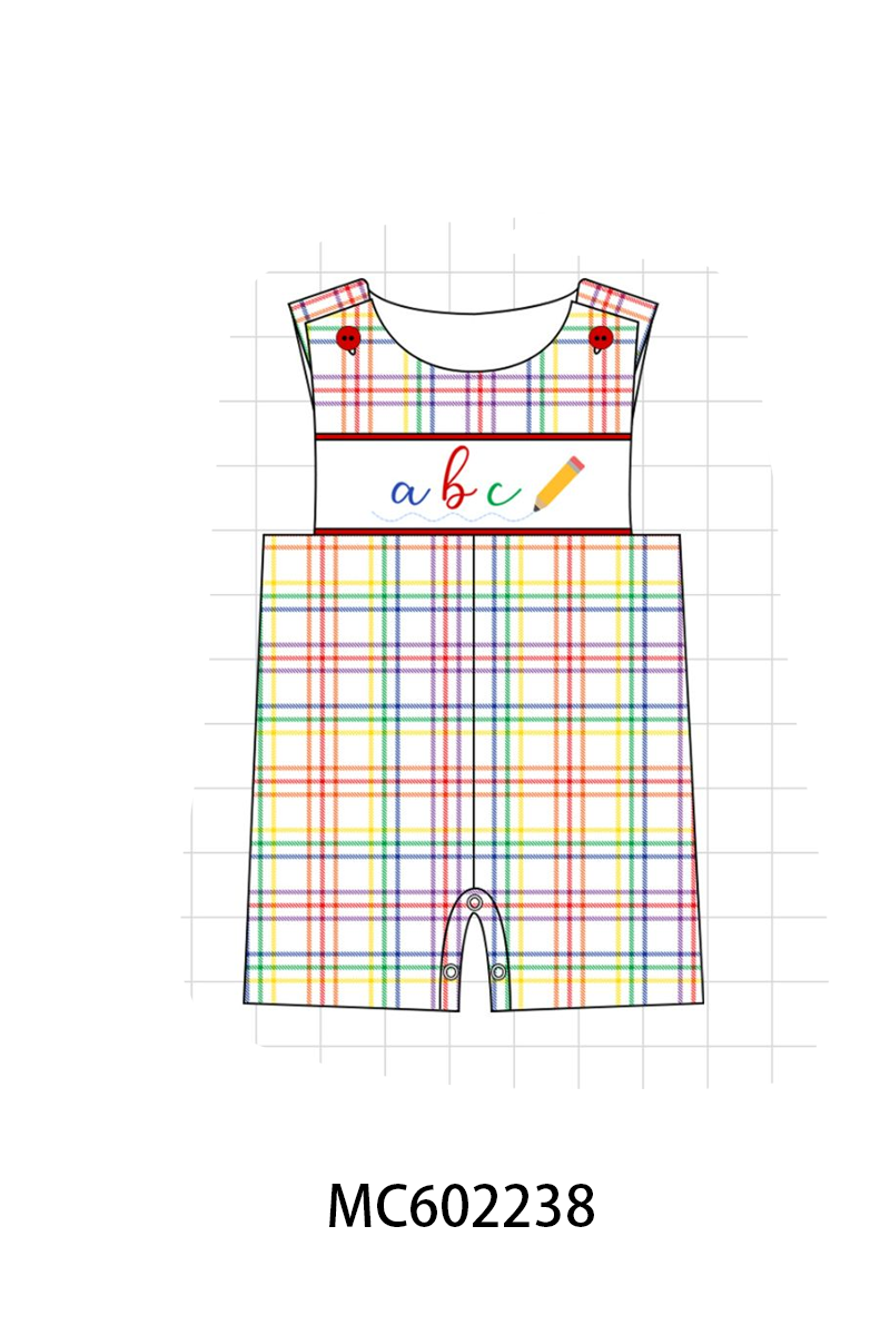 PO81 Red back to school pencil abc embroidery plaid collection - closing 2/16 - ETA July