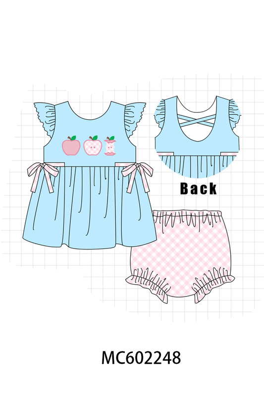 PO81 Blue back to school apple applique collection - closing 2/16 - ETA July