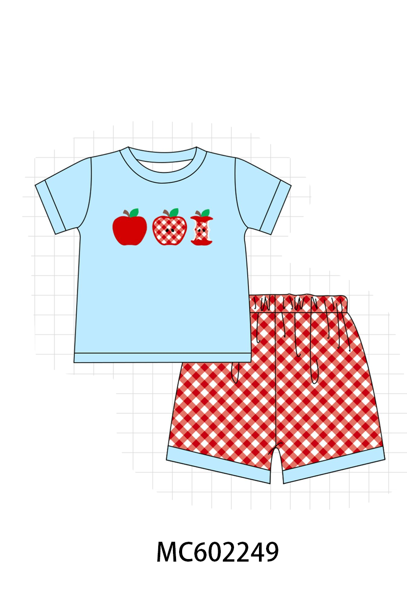 PO81 Blue back to school apple applique collection - closing 2/16 - ETA July