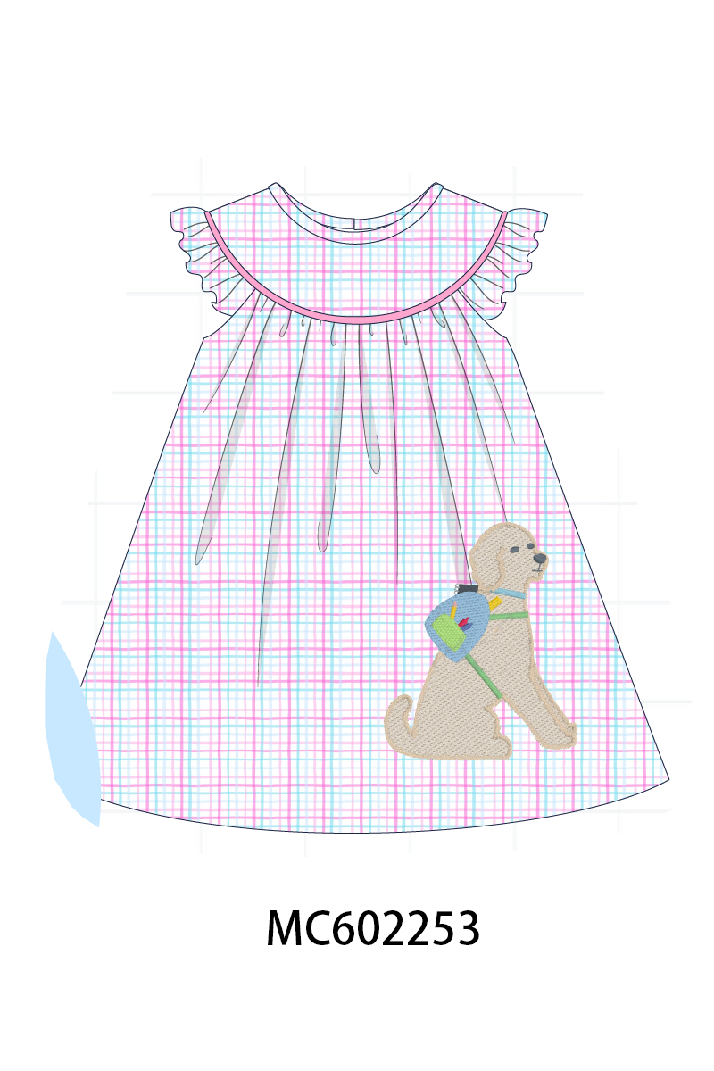 PO81 Back to school puppy applique plaid collection - closing 2/16 - ETA July