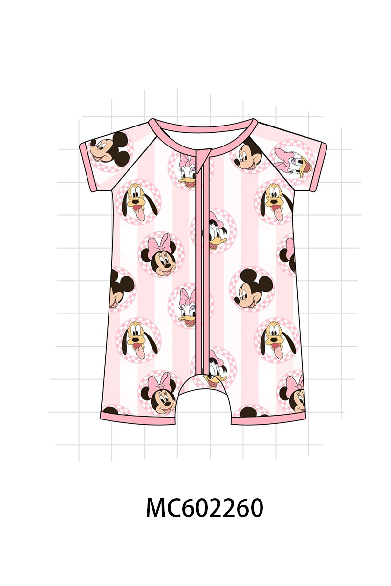 PO81 Pink character print bamboo collection - closing 2/16 - ETA July