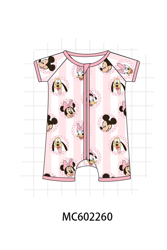 PO81 Pink character print bamboo collection - closing 2/16 - ETA July