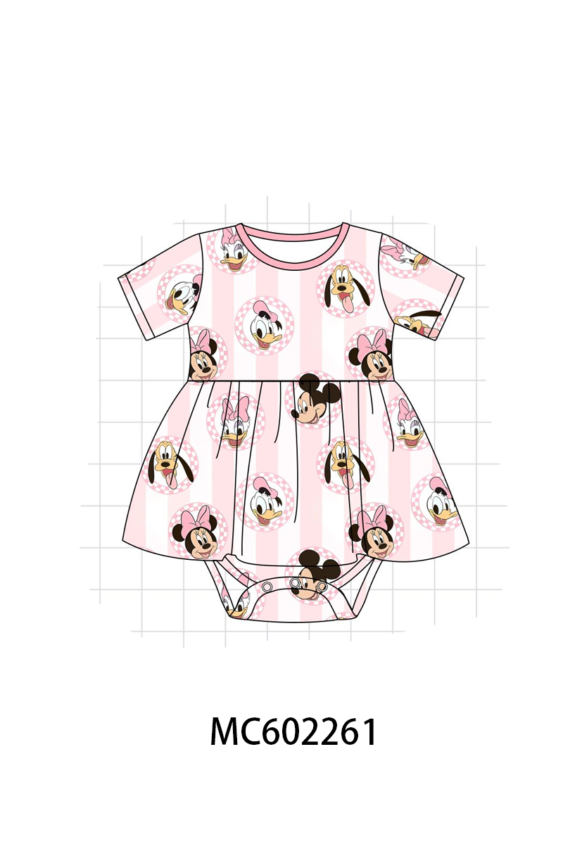 PO81 Pink character print bamboo collection - closing 2/16 - ETA July