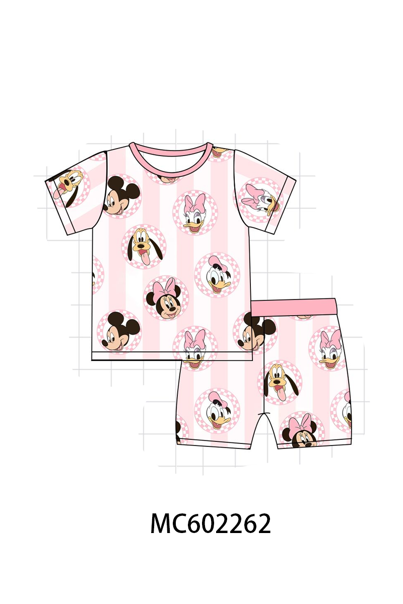 PO81 Pink character print bamboo collection - closing 2/16 - ETA July