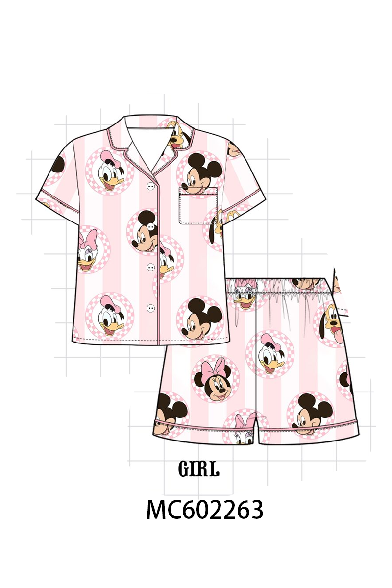 PO81 Pink character print bamboo collection - closing 2/16 - ETA July