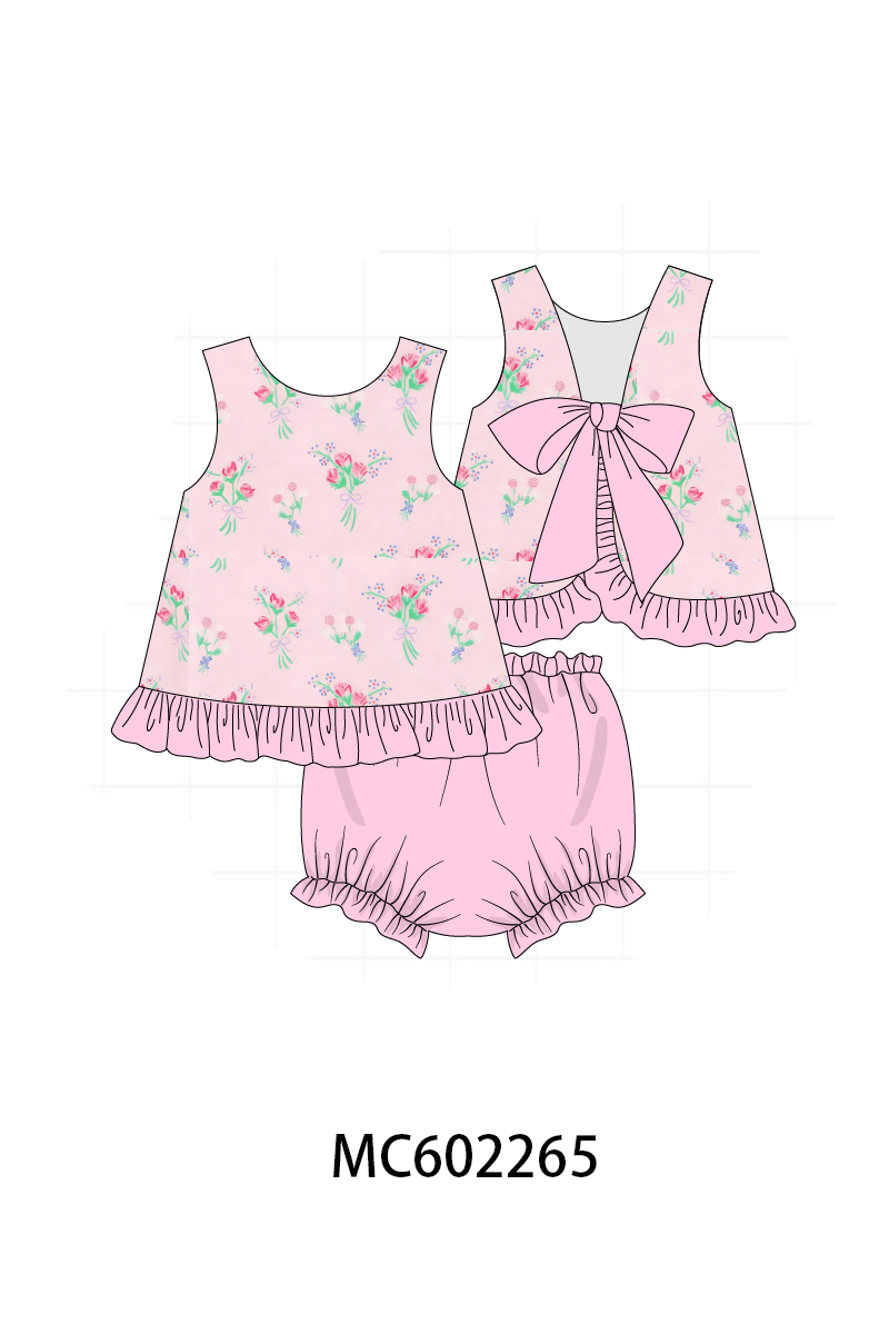 PO81 Pink floral print ruffle collection - closing 2/16 - ETA July