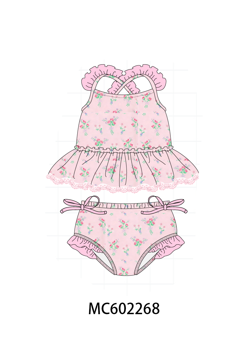 PO81 Pink floral print ruffle collection - closing 2/16 - ETA July