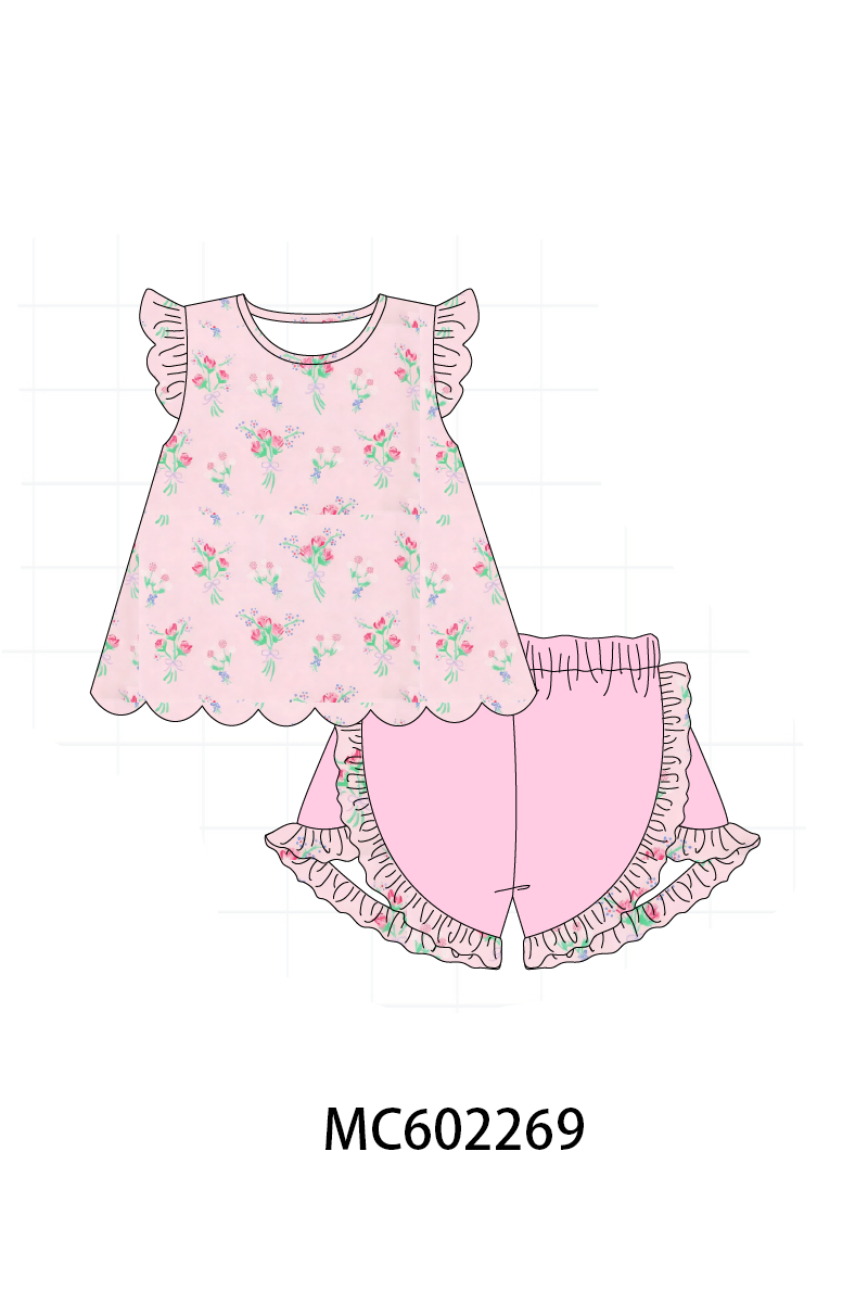 PO81 Pink floral print ruffle collection - closing 2/16 - ETA July