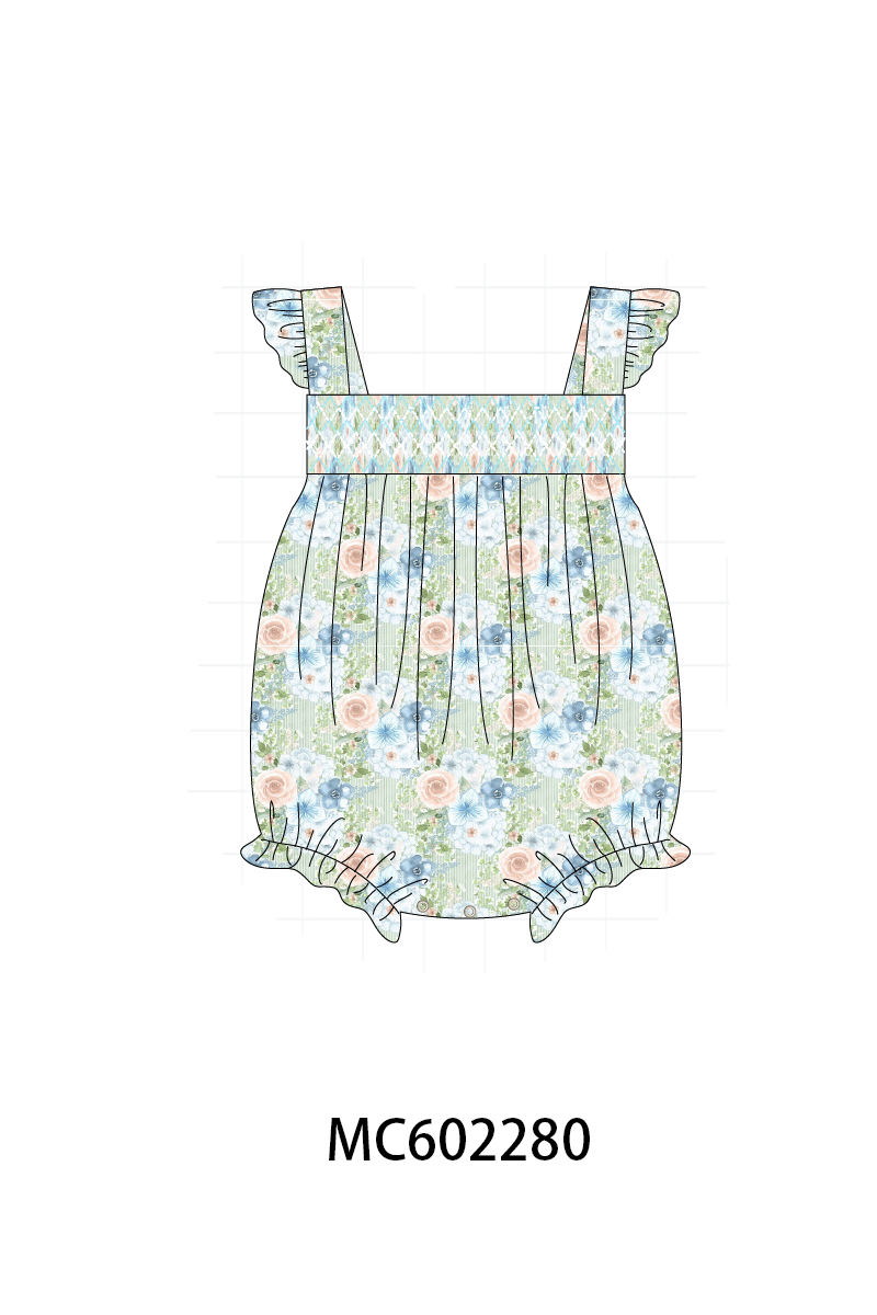 PO81 Mint floral print smocked collection - closing 2/16 - ETA July