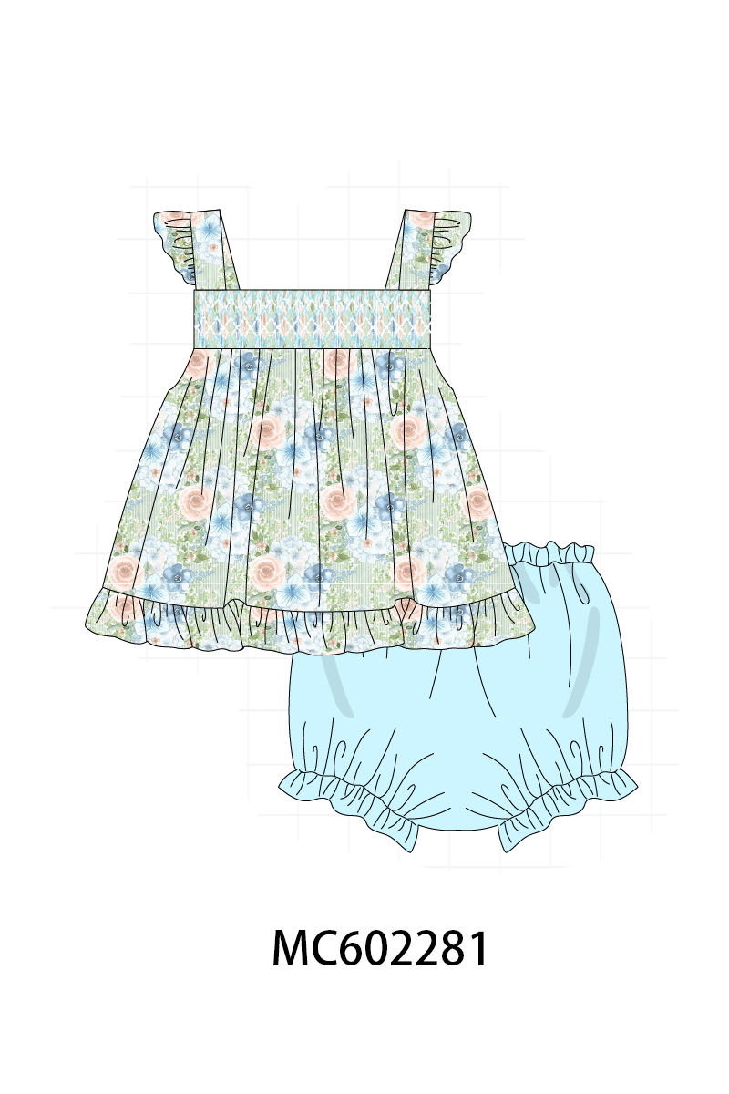 PO81 Mint floral print smocked collection - closing 2/16 - ETA July