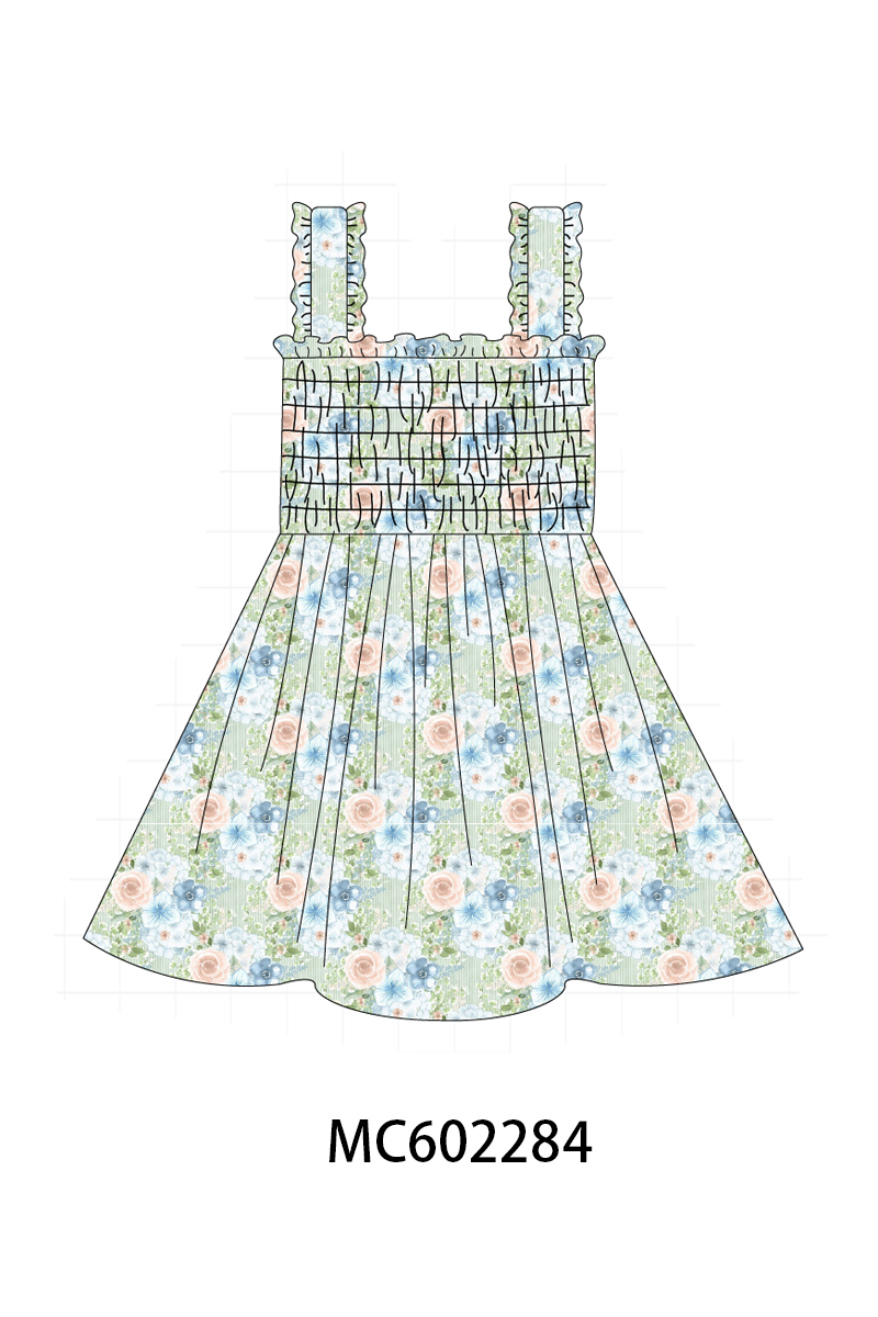 PO81 Mint floral print smocked collection - closing 2/16 - ETA July