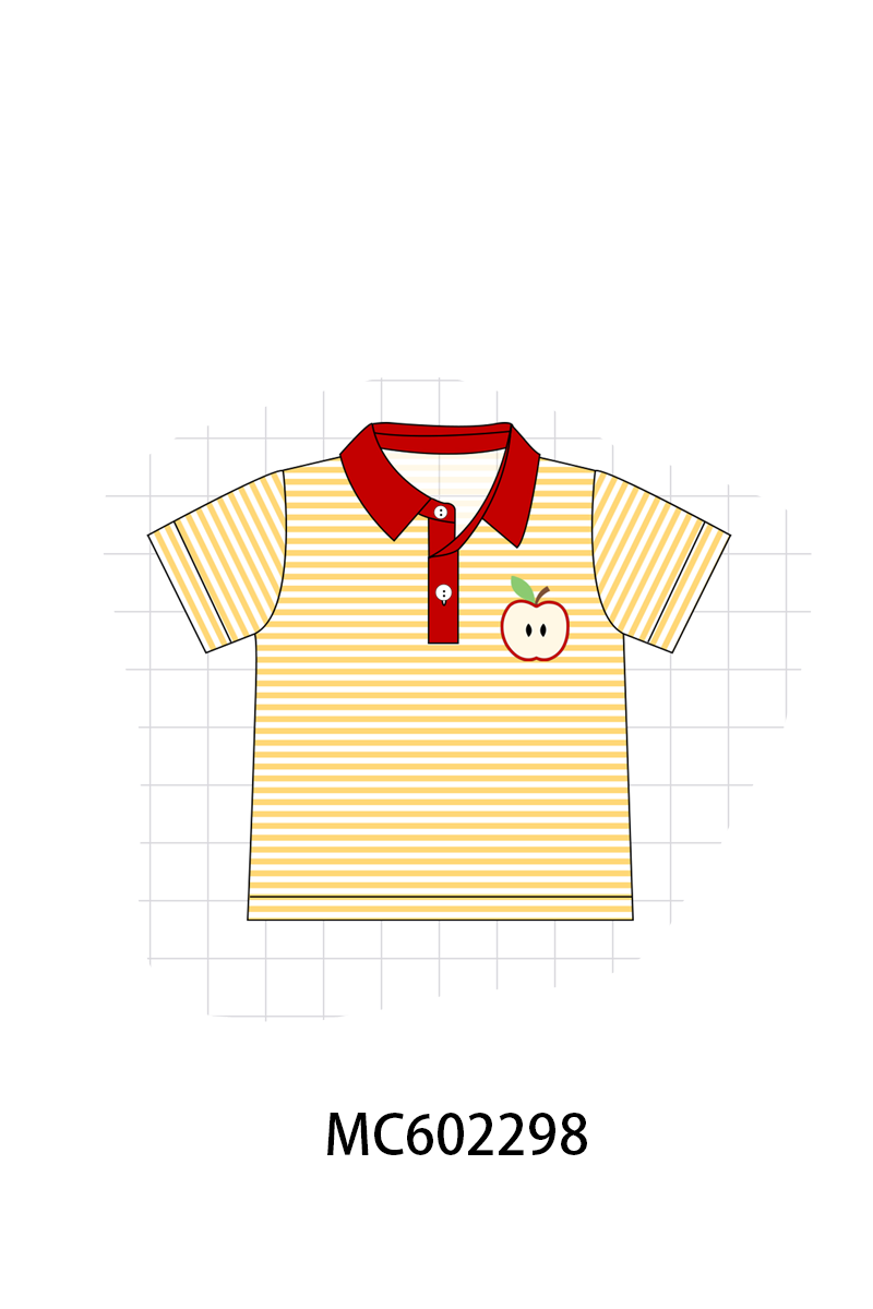 PO81 Back to school pencil apple bus embroidery stripe top collection - closing 2/16 - ETA July