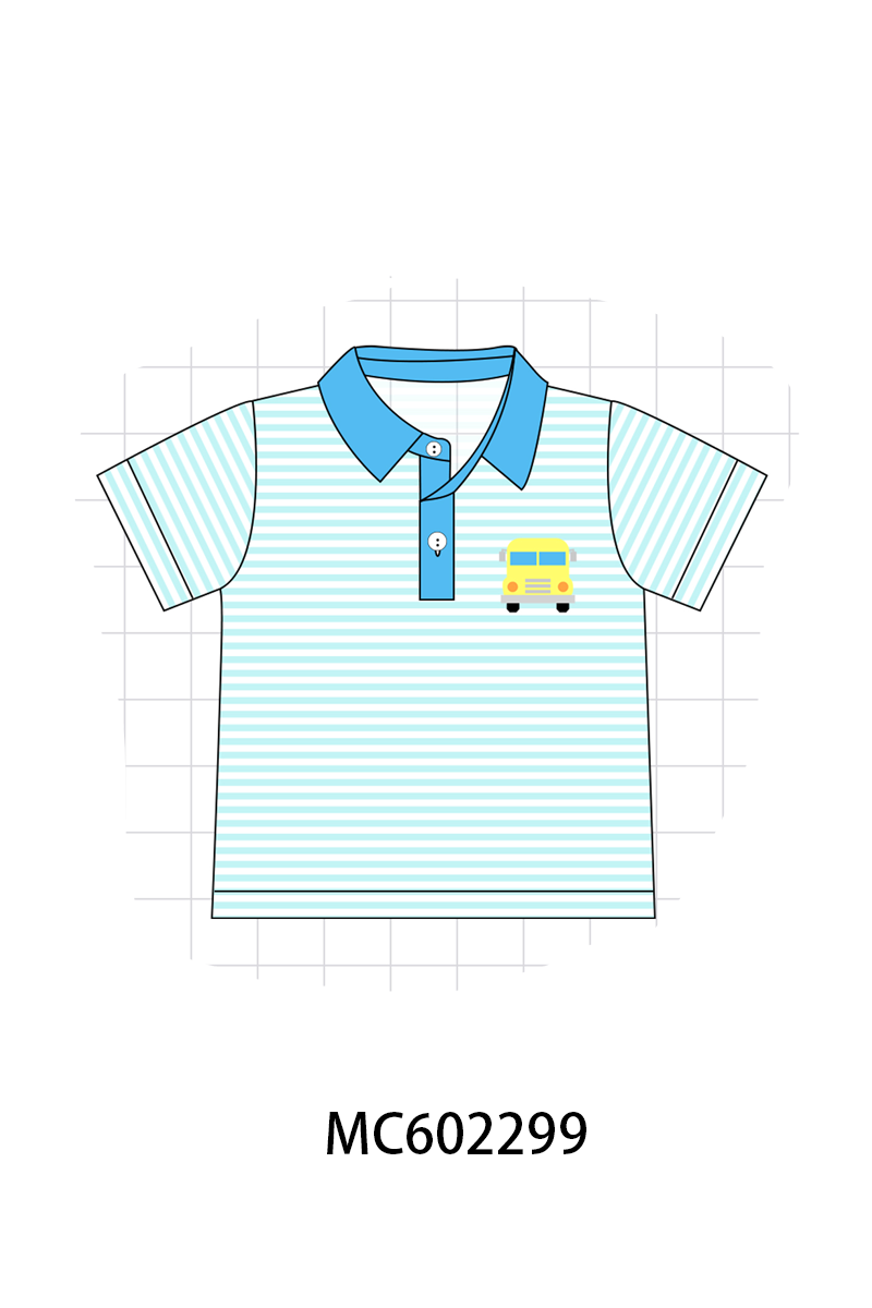 PO81 Back to school pencil apple bus embroidery stripe top collection - closing 2/16 - ETA July