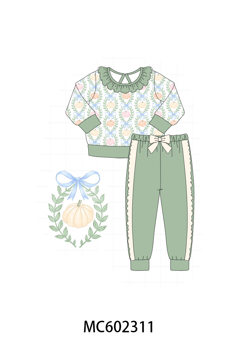 PO82 Floral print bow ruffle pants set collection - closing 3/2 - ETA July
