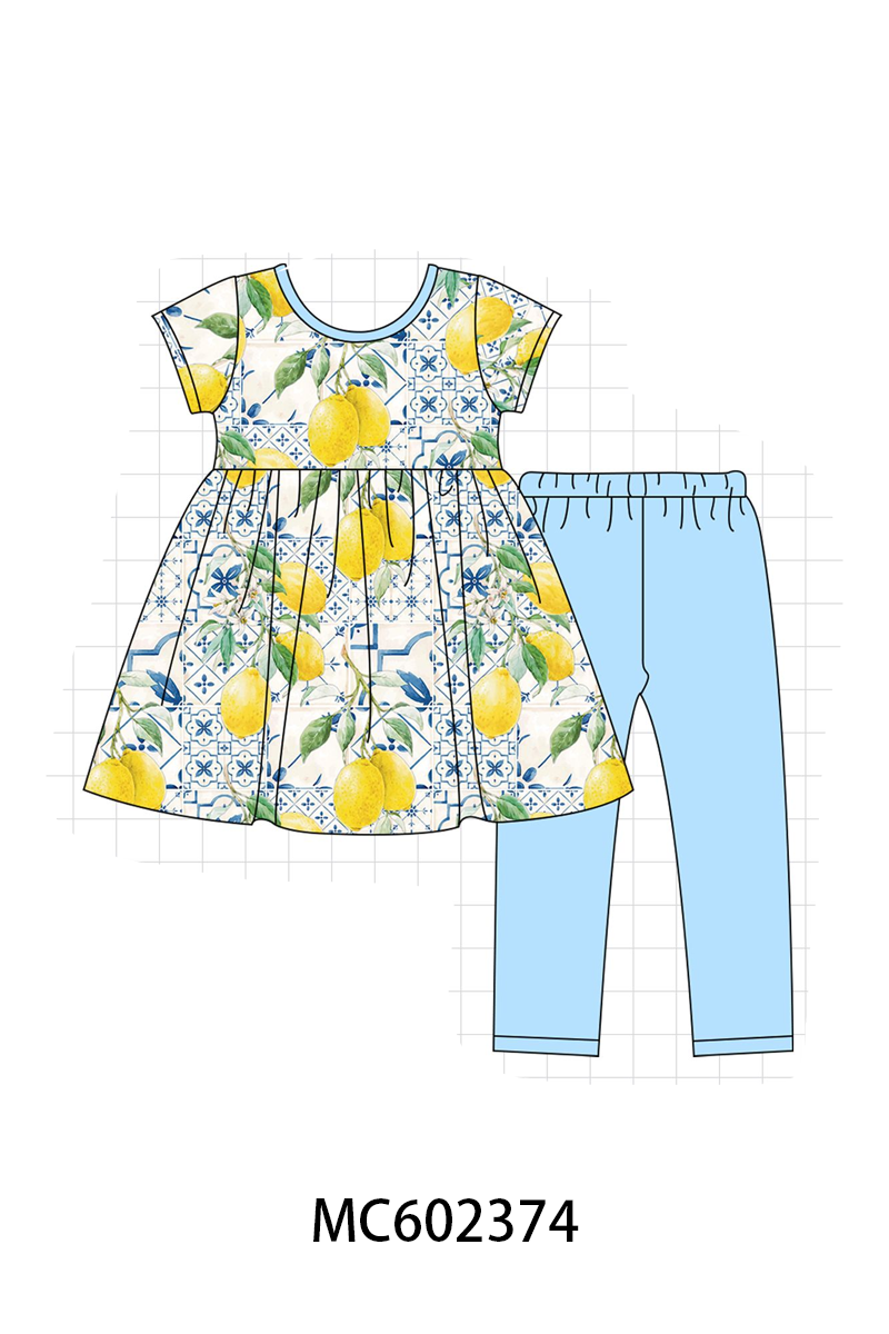 PO82 Blue lemon print bamboo pajama collection - closing 3/2 - ETA July