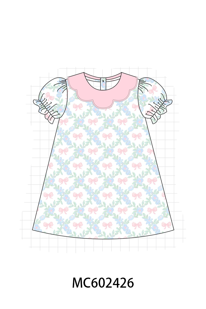 PO82 Pink bow floral print ruffle collection - closing 3/2 - ETA July