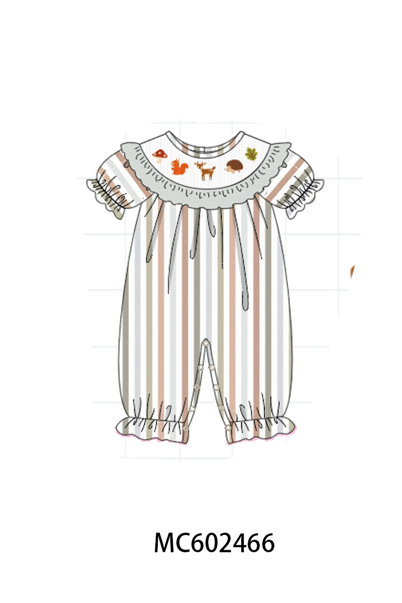 PO82 Grey keep wild animal embroidery stripe collection - closing 3/2 - ETA July