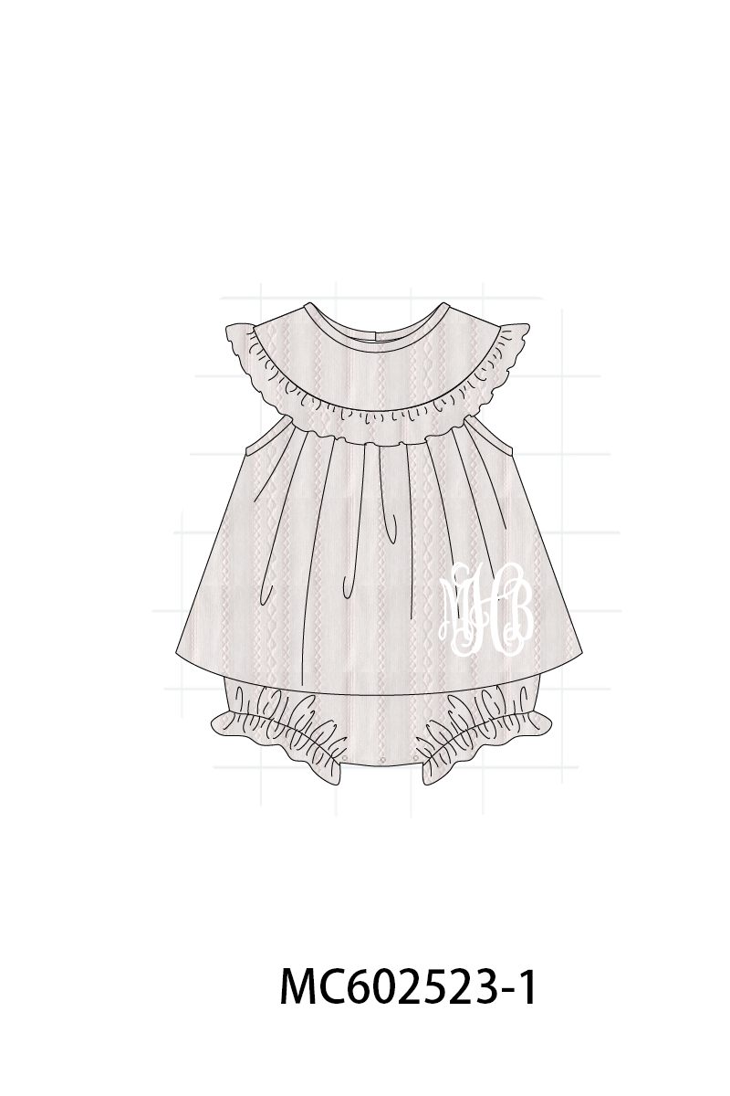 PO82 Grey jacquard ruffle monogram collection - closing 3/2 - ETA July