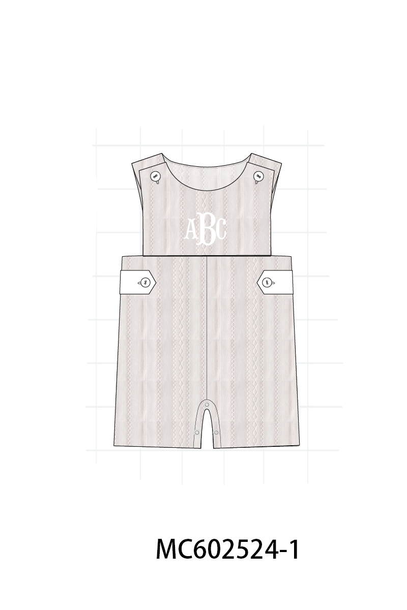 PO82 Grey jacquard ruffle monogram collection - closing 3/2 - ETA July