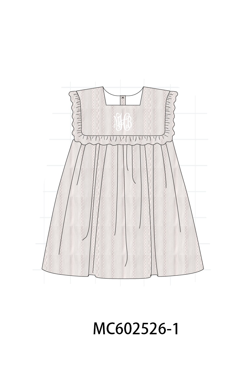 PO82 Grey jacquard ruffle monogram collection - closing 3/2 - ETA July