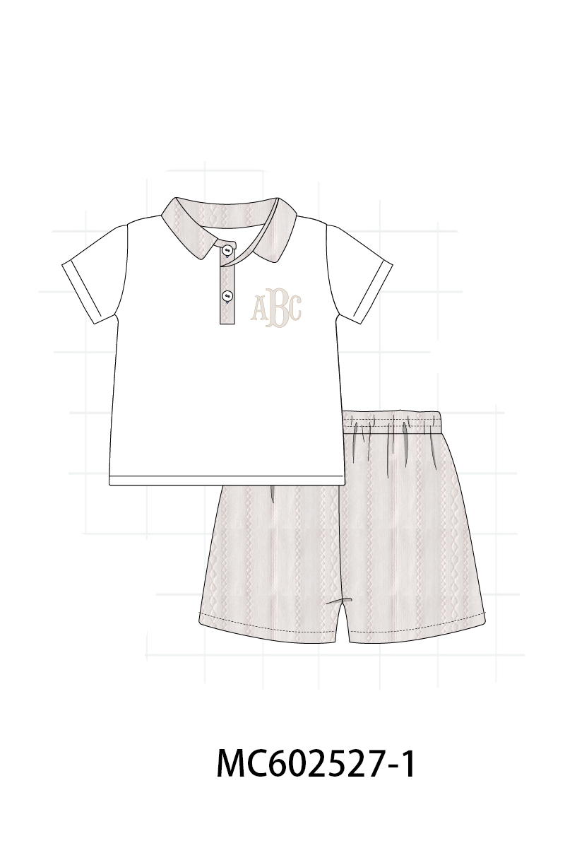 PO82 Grey jacquard ruffle monogram collection - closing 3/2 - ETA July