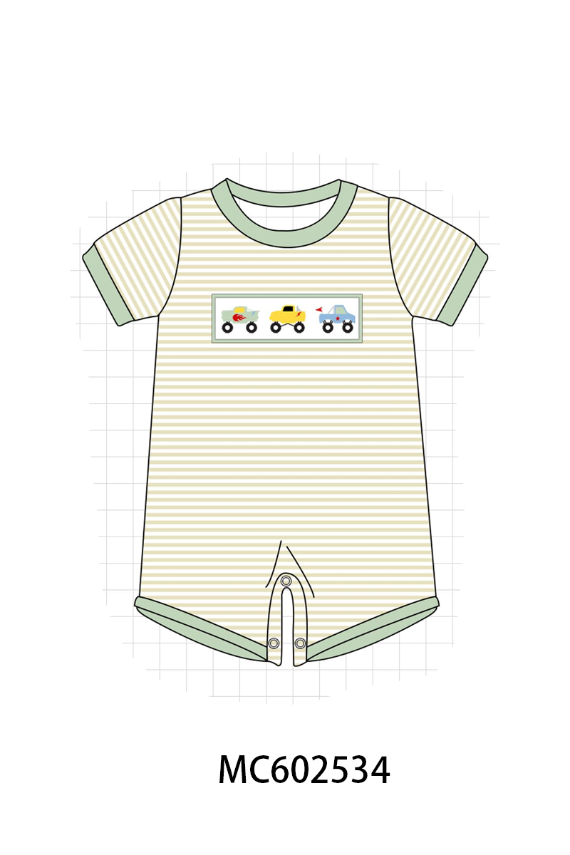 PO82 Green monster trucks embroidery stripe collection - closing 3/2 - ETA July
