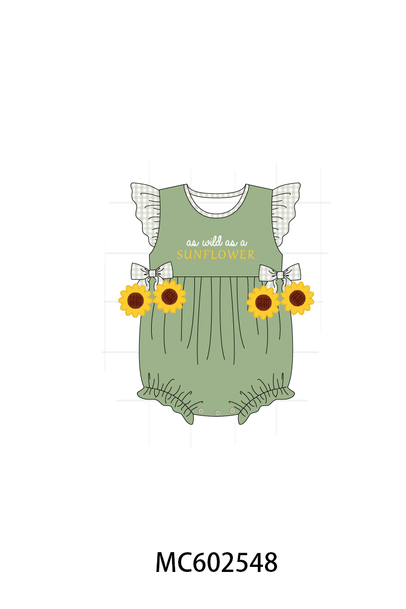 PO82 Green sunflower applique bow collection - closing 3/2 - ETA July