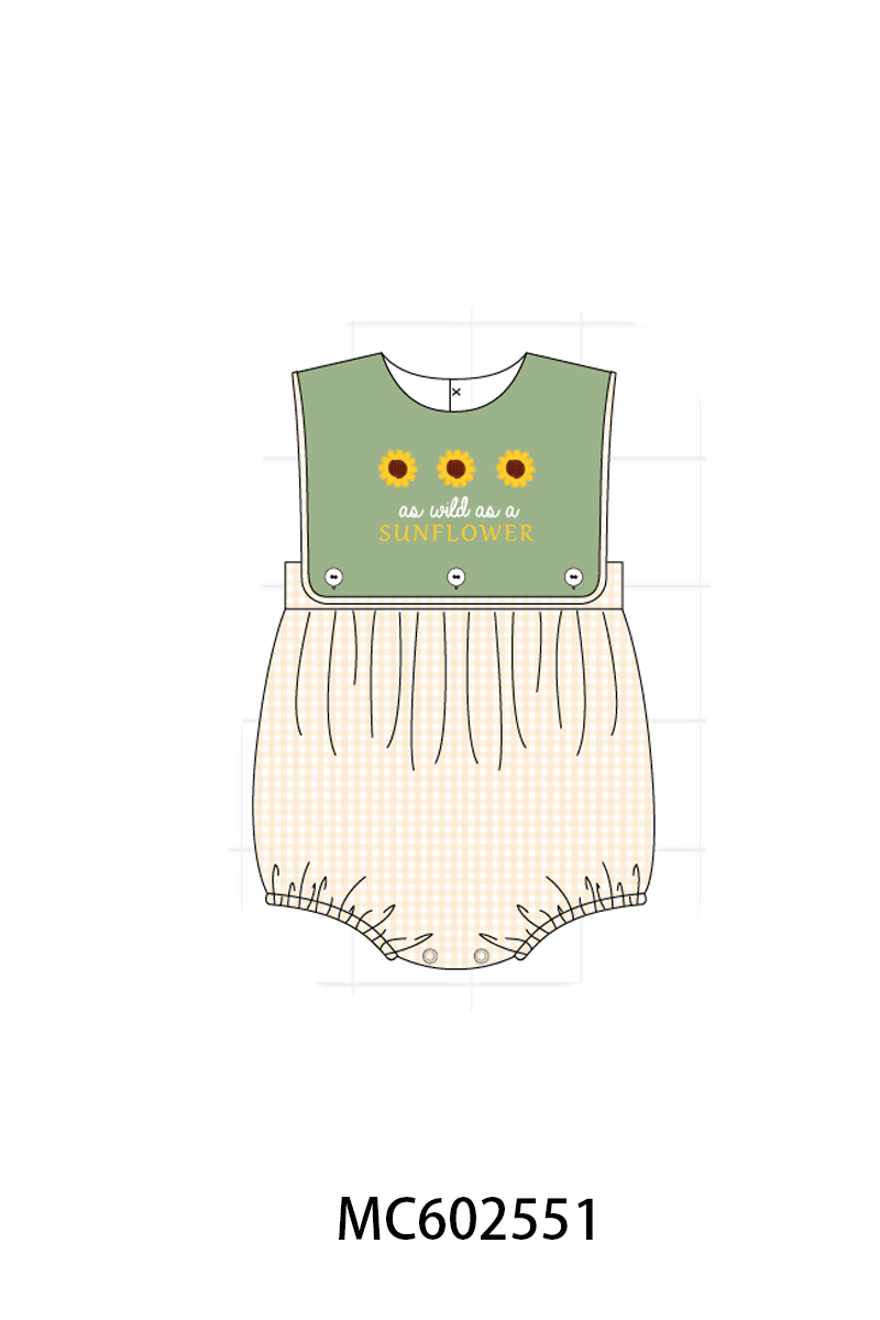PO82 Green sunflower applique bow collection - closing 3/2 - ETA July