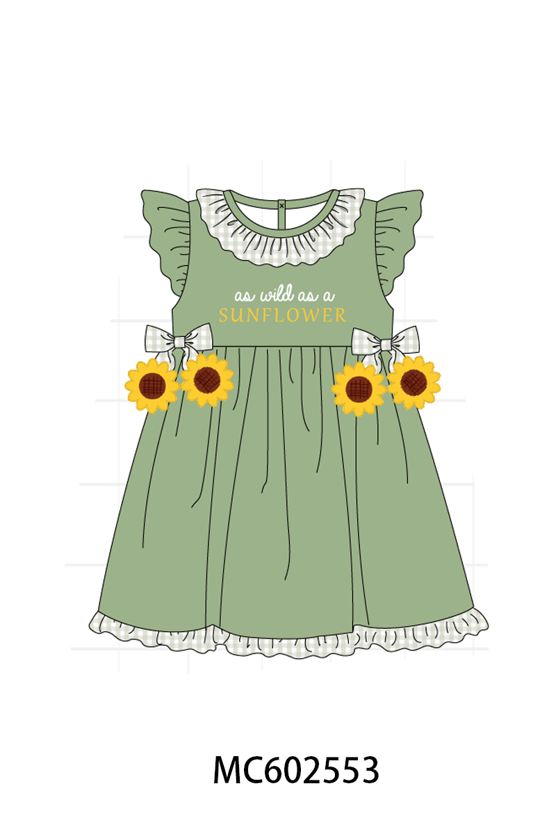 PO82 Green sunflower applique bow collection - closing 3/2 - ETA July