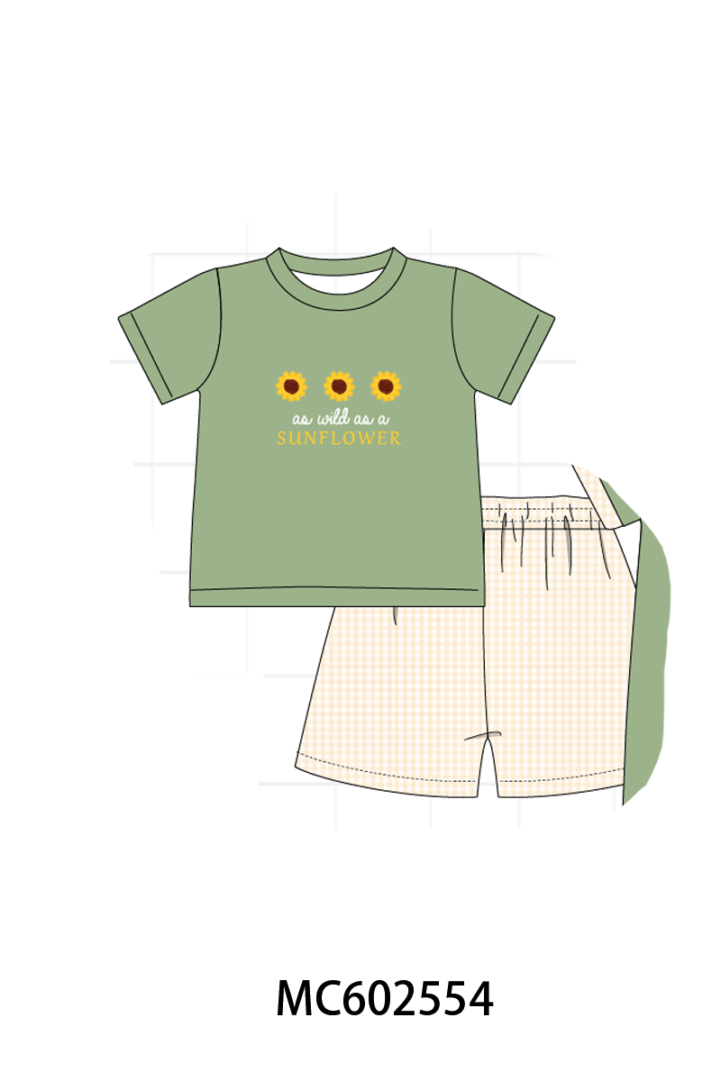 PO82 Green sunflower applique bow collection - closing 3/2 - ETA July