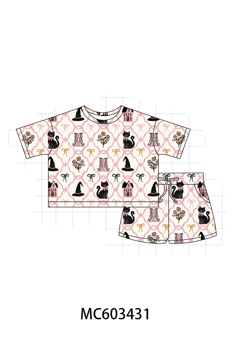 PO83 Pink halloween witch cat castle bamboo collection- closing 3/16 - ETA august