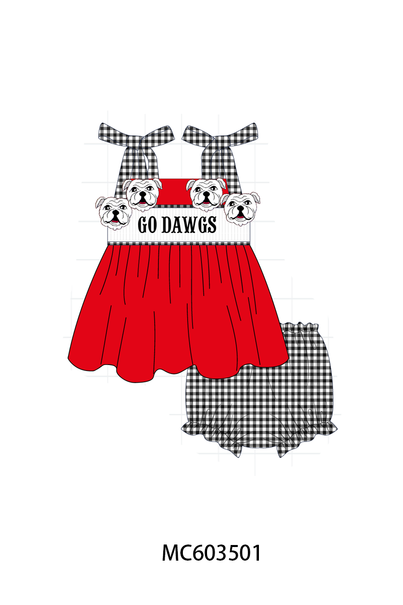 PO85 Red Georgia Go Dawgs smocked collection - ETA late august - closing 3/30