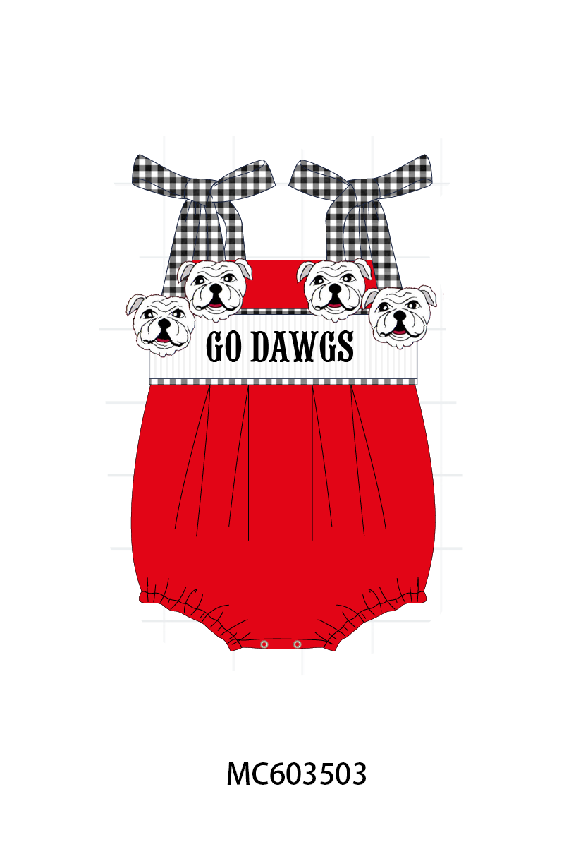 PO85 Red Georgia Go Dawgs smocked collection - ETA late august - closing 3/30