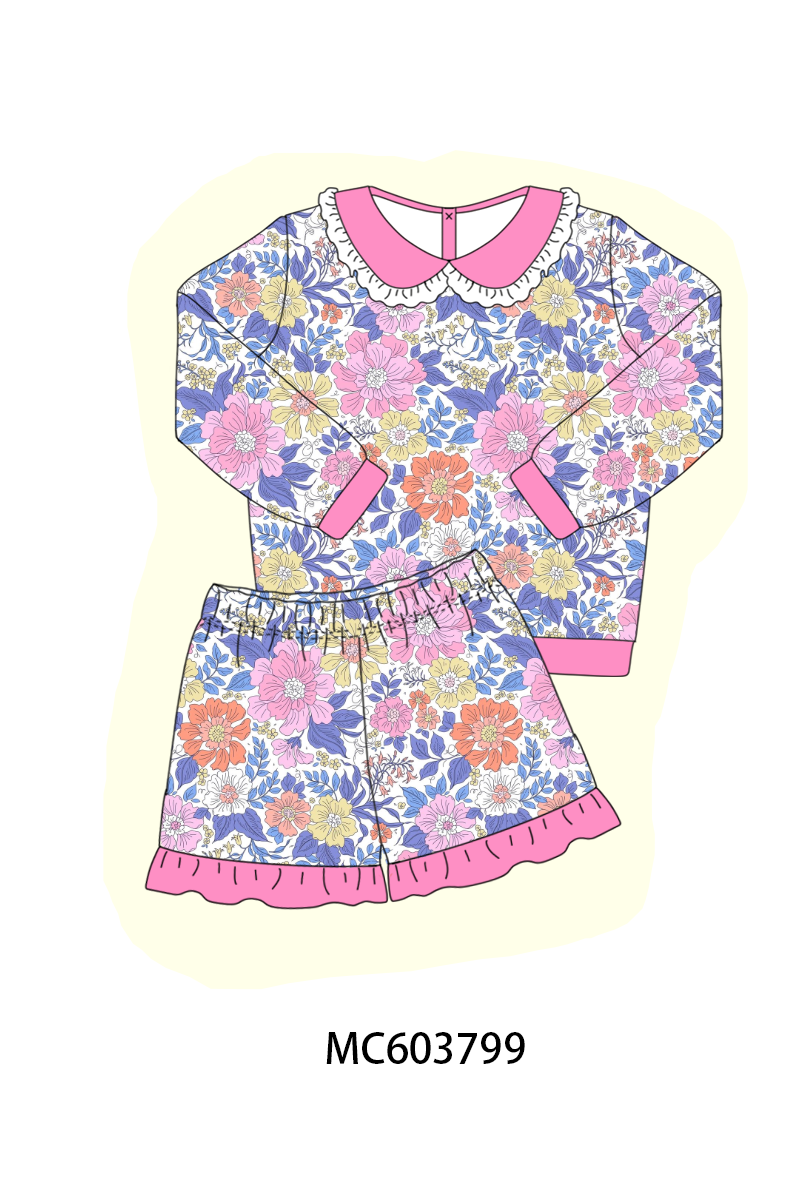 PO85 Garden floral print ruffle girl shorts set collection - ETA late august - closing 3/30