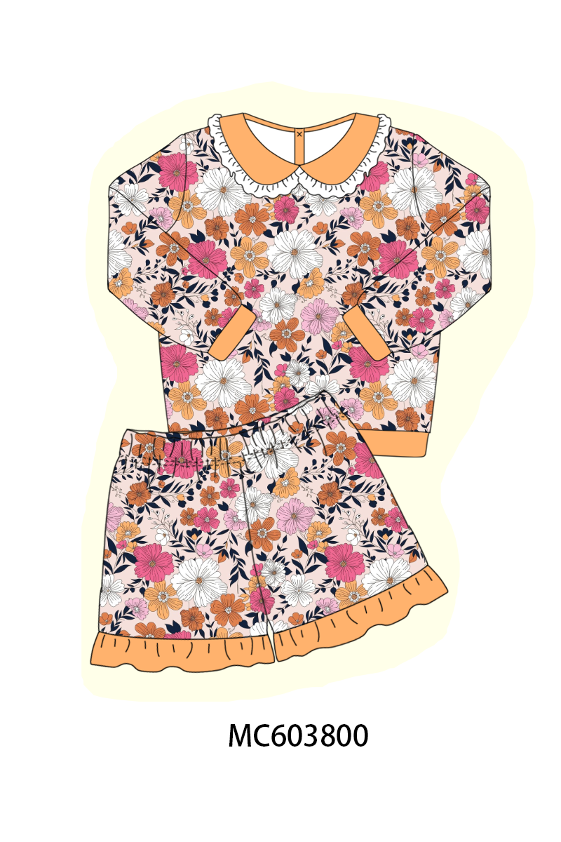 PO85 Garden floral print ruffle girl shorts set collection - ETA late august - closing 3/30