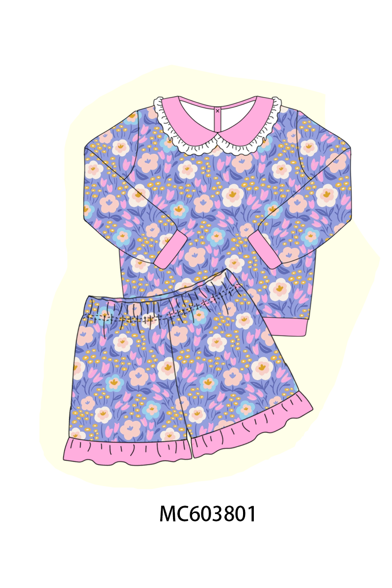 PO85 Garden floral print ruffle girl shorts set collection - ETA late august - closing 3/30