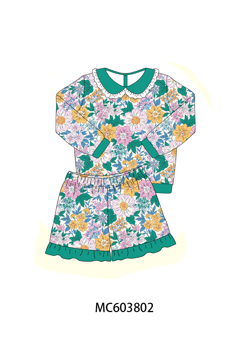 PO85 Garden floral print ruffle girl shorts set collection - ETA late august - closing 3/30
