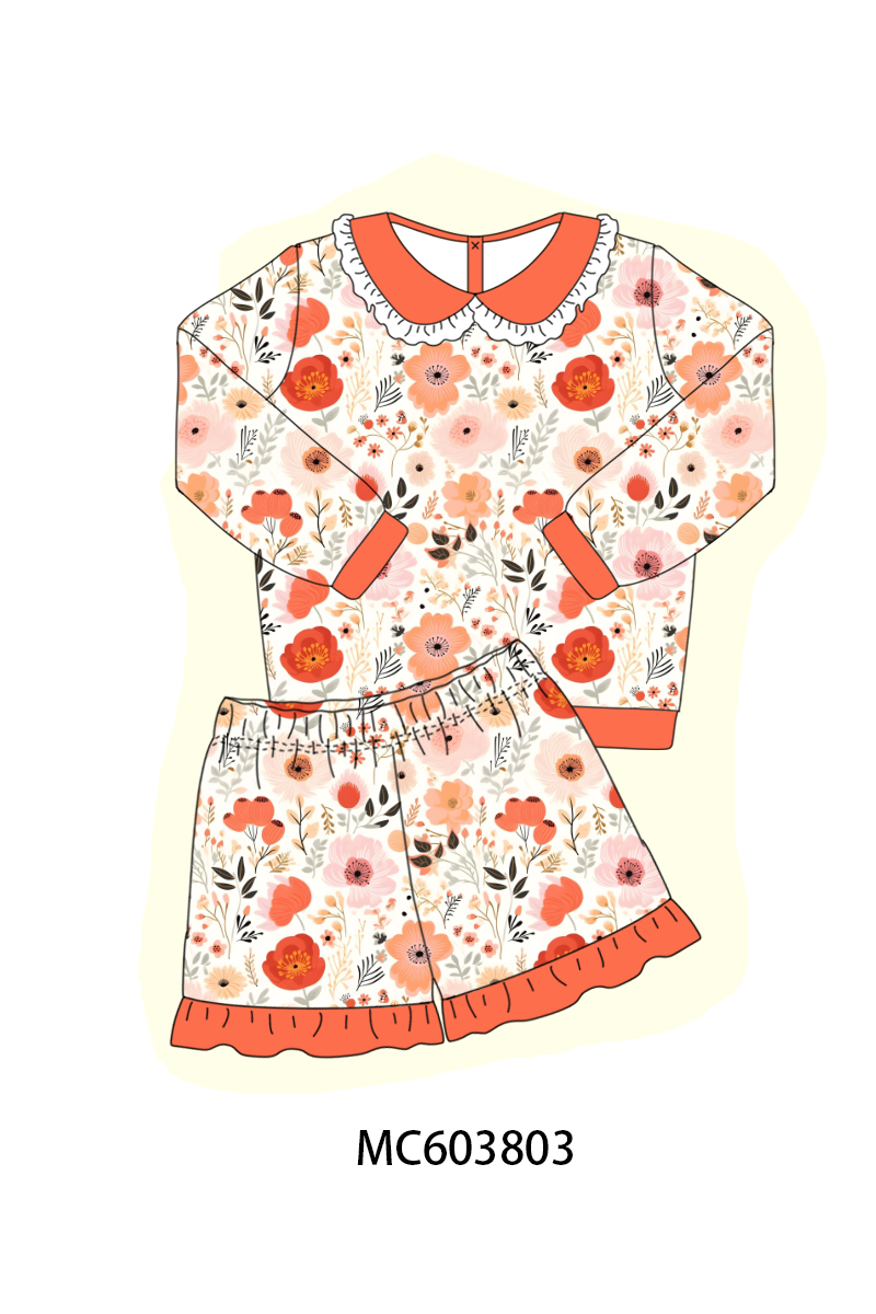PO85 Garden floral print ruffle girl shorts set collection - ETA late august - closing 3/30